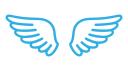 basic white angel wings logo