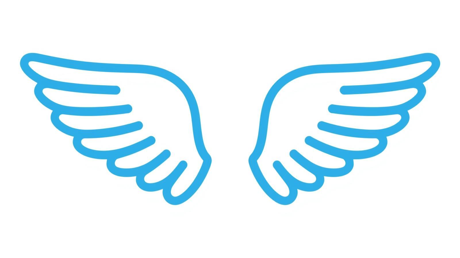 basic white angel wings logo